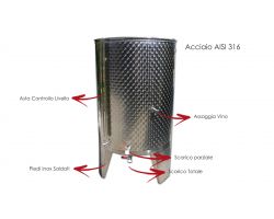 Serbatoio Acciaio Inox 1000 Litri Completo